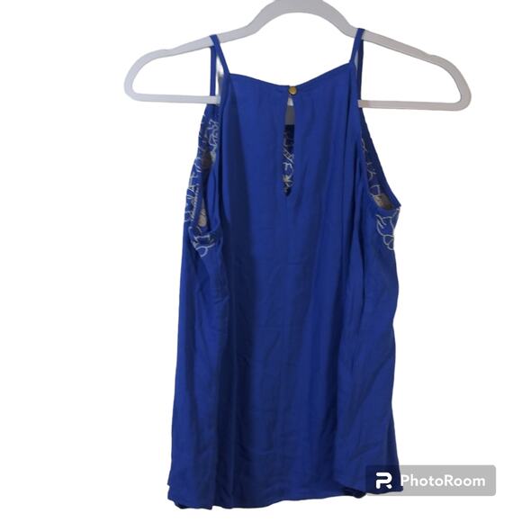 Love On A Hanger Blue Embroidered Tank Top Size M - Picture 2 of 5
